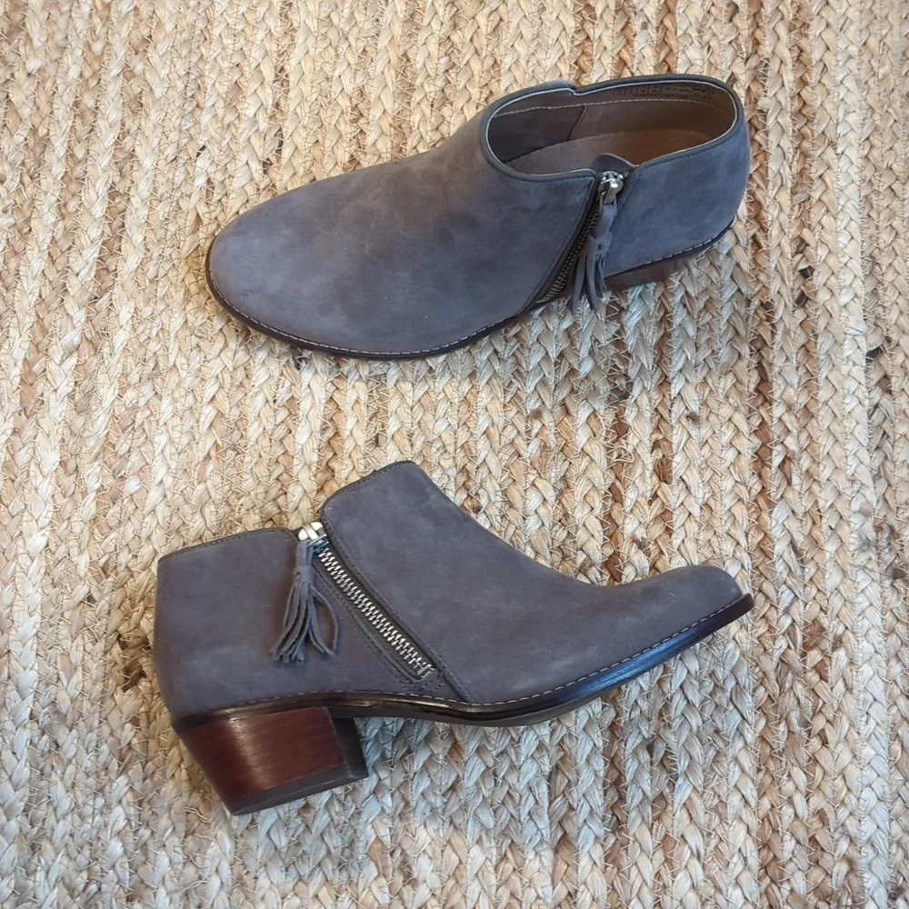 Vionic Charcoal Suede Ankle Boots - Picture 1 of 6